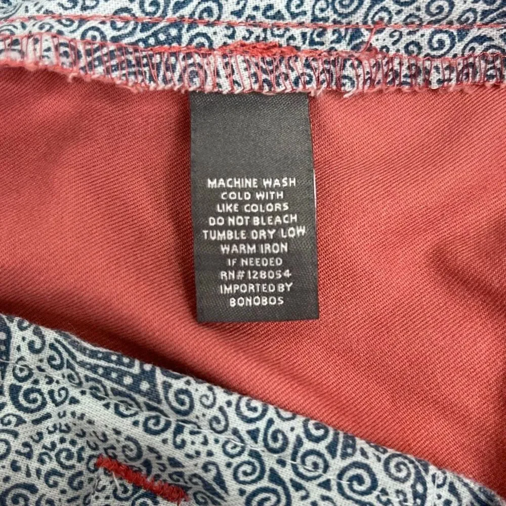 Bonobos Mens Straight Leg Cotton Flat Front Chino Pants Dusty Red Size 35x32